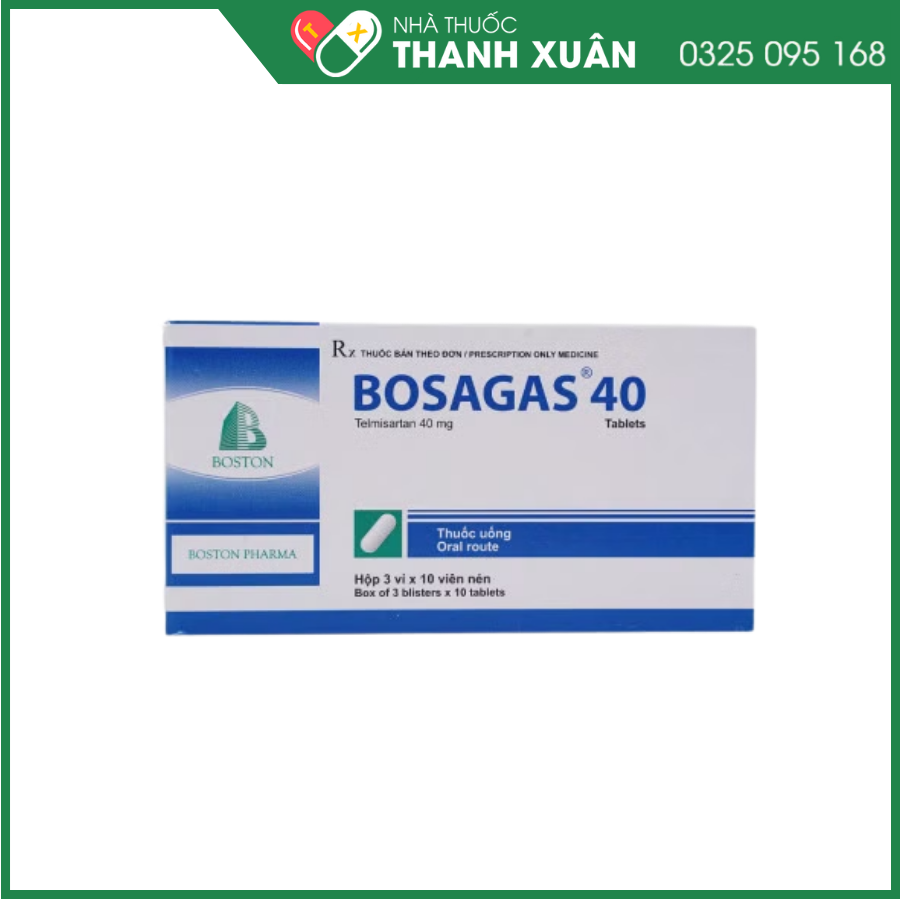 Bosagas 40 điều trị tăng huyết áp, suy tim, bệnh thận